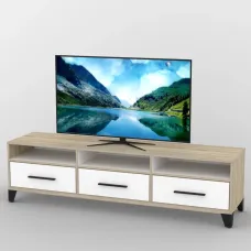 Тумба під телевізор Тиса Мебель ТВ-356 Дуб сонома Білий 49x44x180 см