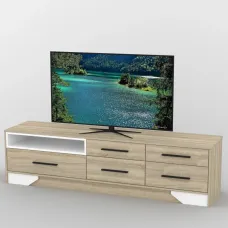 Тумба під телевізор Тиса Мебель ТВ-358 Дуб сонома Білий 48x44x180 см