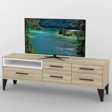 Тумба під телевізор Тиса Мебель ТВ-364 Дуб сонома Білий 60x44x180 см