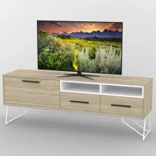 Тумба під телевізор Тиса Мебель ТВ-367 Дуб сонома Білий 65x44x180 см