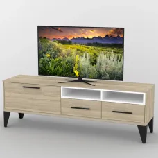Тумба під телевізор Тиса Мебель ТВ-371 Дуб сонома Білий 60x44x180 см