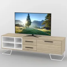 Тумба під телевізор Тиса Мебель ТВ-375 Дуб сонома Білий 55x44x180 см
