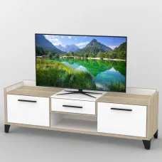 Тумба під телевізор Тиса Мебель ТВ-385 Дуб сонома Білий 57x44x180 см