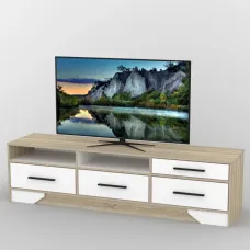Тумба під телевізор Тиса Мебель ТВ-388 Дуб сонома Білий 48x44x180 см