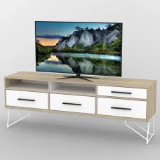 Тумба під телевізор Тиса Мебель ТВ-390 Дуб сонома Білий 65x44x180 см