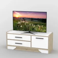 Тумба під телевізор Тиса Мебель ТВ-402 Дуб сонома Білий 58x44x139 см