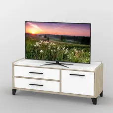 Тумба під телевізор Тиса Мебель ТВ-407 Дуб сонома Білий 57x44x139 см