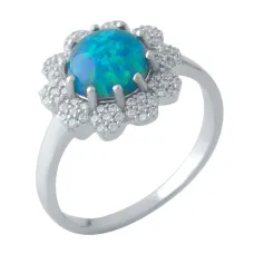 Срібна каблучка SilverBreeze з опалом 0.925ct (1970454) 18.5 розмір