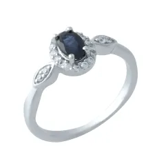 Срібна каблучка SilverBreeze з натуральним сапфіром 0.858ct (1971215) 17.5 розмір
