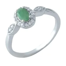 Срібна каблучка SilverBreeze з натуральним смарагдом 0.738ct (1971932) 17.5 розмір