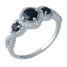 Срібна каблучка SilverBreeze з натуральним сапфіром 1.461ct (1987636) 17.5 розмір