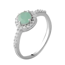 Серебряное кольцо SilverBreeze с натуральным изумрудом 0.467ct (1988534) 17 размер