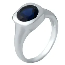 Срібна каблучка SilverBreeze з сапфіром nano 1.442ct (2033080) 17.5 розмір