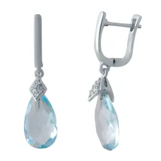 Серебряные серьги SilverBreeze с натуральным топазом 10.438ct (2042679)