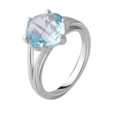 Срібна каблучка SilverBreeze з натуральним топазом 4.6ct (2049302) 17 розмір