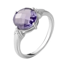 Серебряное кольцо SilverBreeze с александритом 4.66ct (2050421) 18 размер Хамелеон