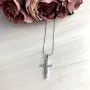 Срібний хрестик SilverBreeze з топазом 0.4ct (2053538)