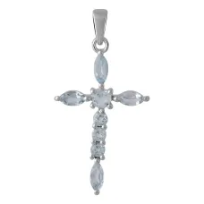 Срібний хрестик SilverBreeze з топазом 0.4ct (2053538)