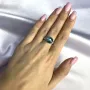 Срібна каблучка SilverBreeze з натуральним топазом Лондон Блю 3.36ct (2062561) 17.5 розмір