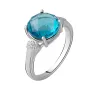 Срібна каблучка SilverBreeze з натуральним топазом Лондон Блю 3.36ct (2062561) 17.5 розмір