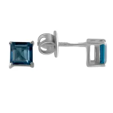 Серебряные серьги SilverBreeze с натуральным топазом Лондон Блю 1.22ct (2064558)