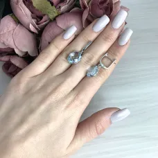 Срібна каблучка SilverBreeze з натуральним топазом 10.013ct (2075011)