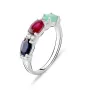Серебряное кольцо SilverBreeze с натуральным сапфиром, изумрудом, рубином (2076001) 17.5 размер
