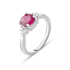 Срібна каблучка SilverBreeze з натуральним рубіном 1.886ct (1634517) 17.5 розмір