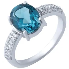 Серебряное кольцо SilverBreeze с натуральным топазом Лондон Блю 2.088ct (1917206) 18.5 размер Серебряное кольцо SilverBreeze с натуральным топазом Лондон Блю 2.088ct (1917206) 18.5 размер