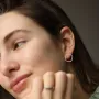 Срібні сережки - пусети Окремі 122570 Онікс