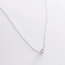 Кольє Куля в білому золоті кол01846 Онікс 45