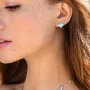 Серебряные серьги Крестики 122355 Оникс