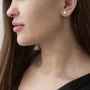 Серьги-пусеты с желтого золота с05447 Оникс