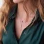 Подвійне кольє Хлоя з кулькою в білому золоті кол01894 Онікс 40