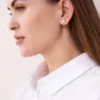 Золотые серьги-пусеты Клевер (фианит) с06070 Оникс