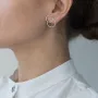 Серебряные серьги - пусеты Пересечение колец 122584 Оникс