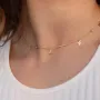 Колье Клевер в желтом золоте кол01670 Оникс 45