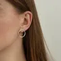 Серьги-пусеты Большой круговорот в серебре 1.9 см 122547 Оникс