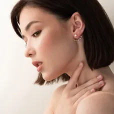 Серебряные серьги-пусеты с фианитами 121653 Оникс
