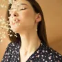 Серебряные серьги Грация (искус. жемчуг) 122619 Оникс