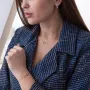 Золоті сережки-підвіски з аметистом.