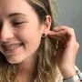 Серебряные серьги-пусеты Клевер (эмаль) 122428 Оникс
