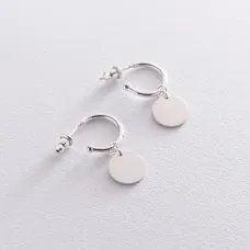 Серебряные серьги 2 в 1 с монетками 122862 Оникс