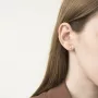Золоті сережки-підвіски з фіанітами.