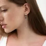 Серебряные серьги Клевер с колокольчиками (эмаль) 122788 Оникс