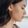 Золотые серьги-пусеты Треугольники с06312 Оникс