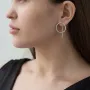 Серебряные серьги Геометрия 122552 Оникс