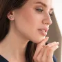 Сережки - пусети Кульки в білому золоті (6 мм) с07490 Онікс