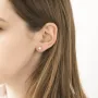 Серебряные серьги - пусеты с фианитами 121900 Оникс