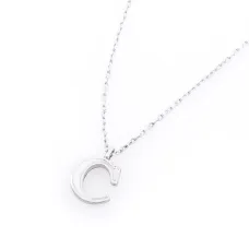 Срібна каблучка з літерою С 18618б Онікс 40